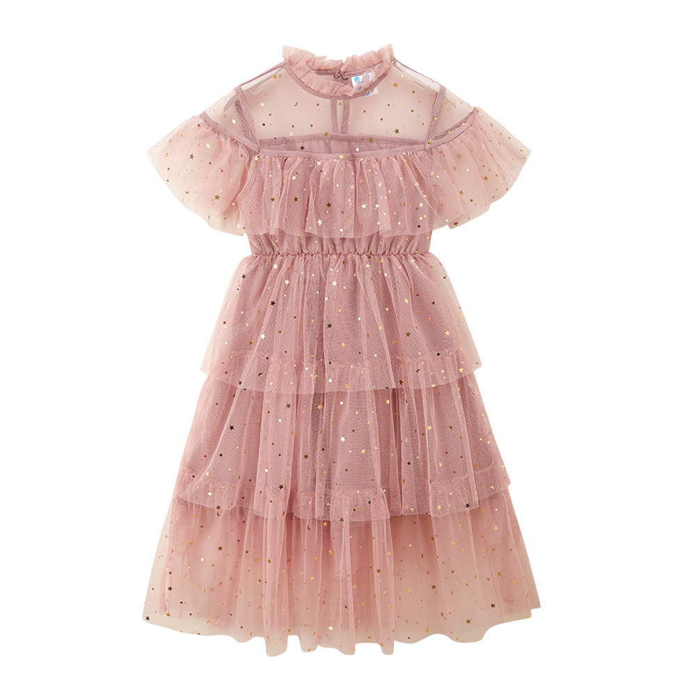 Picture of Aliexpress Amazon Popular Sequin Skirt Cross-Border Children's Clothing Star Mesh Princess Skirt Big Children's Dress 360g