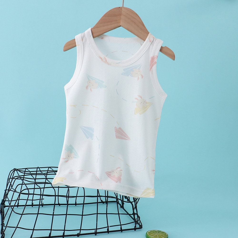 Picture of JX Children's Vest Boys' Slub Cotton Inner Wear Girls' Baby Summer Thin Children's Base Shirt Sling Vest Trendy