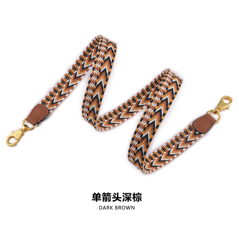 Picture of MHS-F-33 Single Arrow Pattern Wide Shoulder Strap with Litchi Pattern Strap High-end Canvas Patchwork Bag Shoulder Strap Accessories