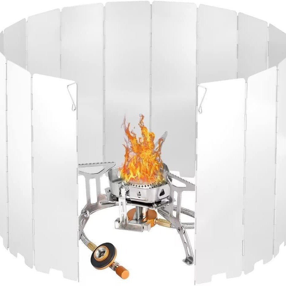 Picture of Ultra-Light Foldableing Outdoor Aluminum Windshield Camping Stove Windshield Outdoor Stove Windshield Artifact