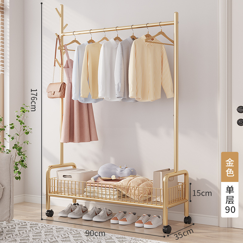 Picture of Simple clothes hanger floor folding indoor balcony bedroom clothes hanger indoor coat rack bedside clothes hanging artifact