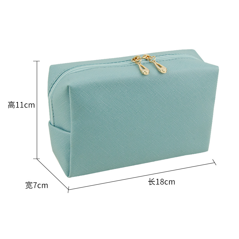 Picture of High Beauty Value Double Zipper Pillow Cosmetic Bag Portable Waterproof Large Capacity Portable Travel Skincare Wash Storage Bag