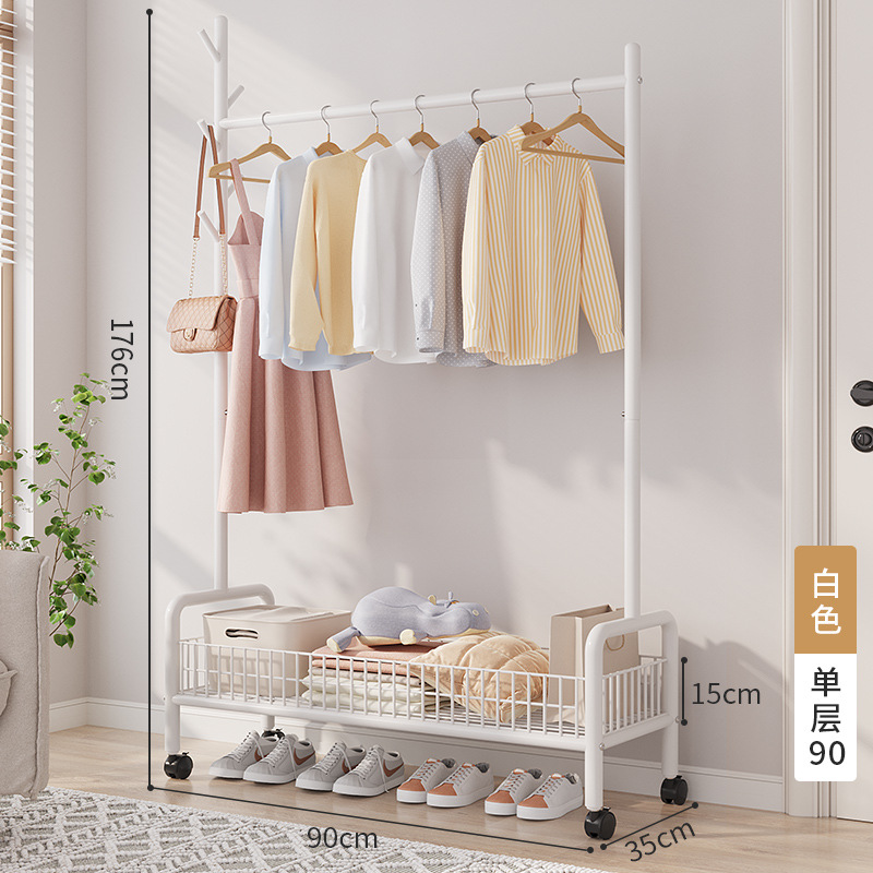 Picture of Simple clothes hanger floor folding indoor balcony bedroom clothes hanger indoor coat rack bedside clothes hanging artifact