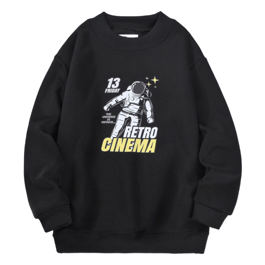 Autumn and Winter Korean Style New Kidsren's Velvet Sweatshirt, Medium and Large Kidsren's High Collar One-Piece Velvet Sweatshirt, Boys' Thickeneded Sweatshirt