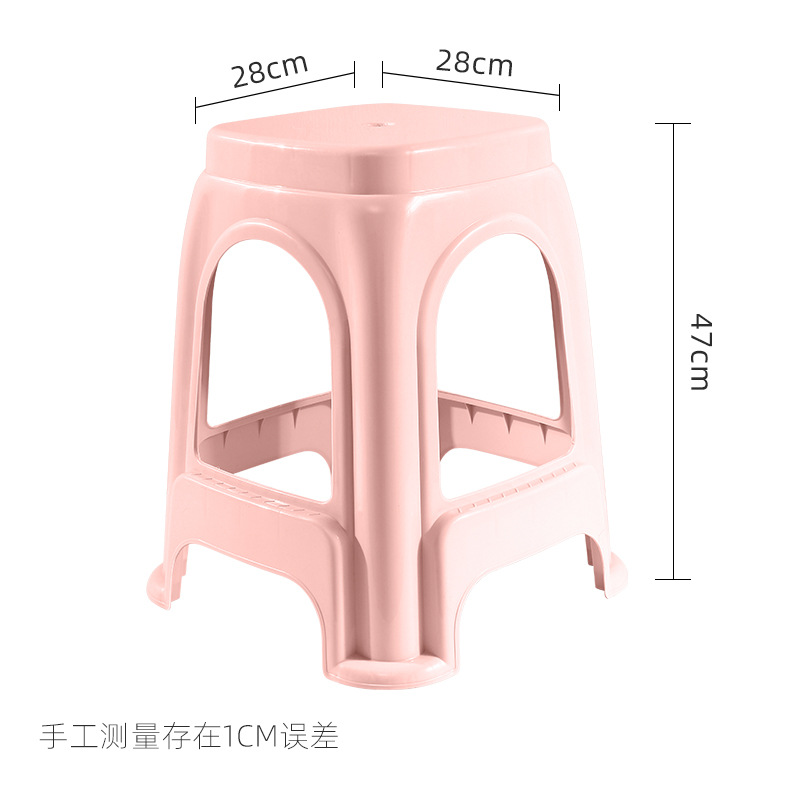 Picture of Thickened plastic stool household chair square stool plastic adult bench simple high stool stackable stool wholesale
