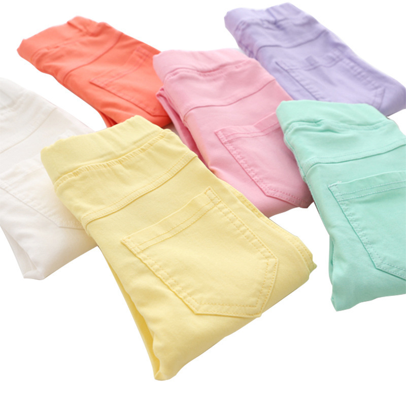 Picture of Children's pencil pants spring and autumn thin Korean children's clothing girls candy color elastic leggings large and medium children's pants wholesale