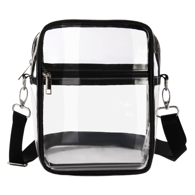 Amazon Transparent Pvc Shoulder Transparent Crossbody Bag Men's and Women's Jelly Bag Easiest for Match Casual Waterproof Sports Shoulder Bag