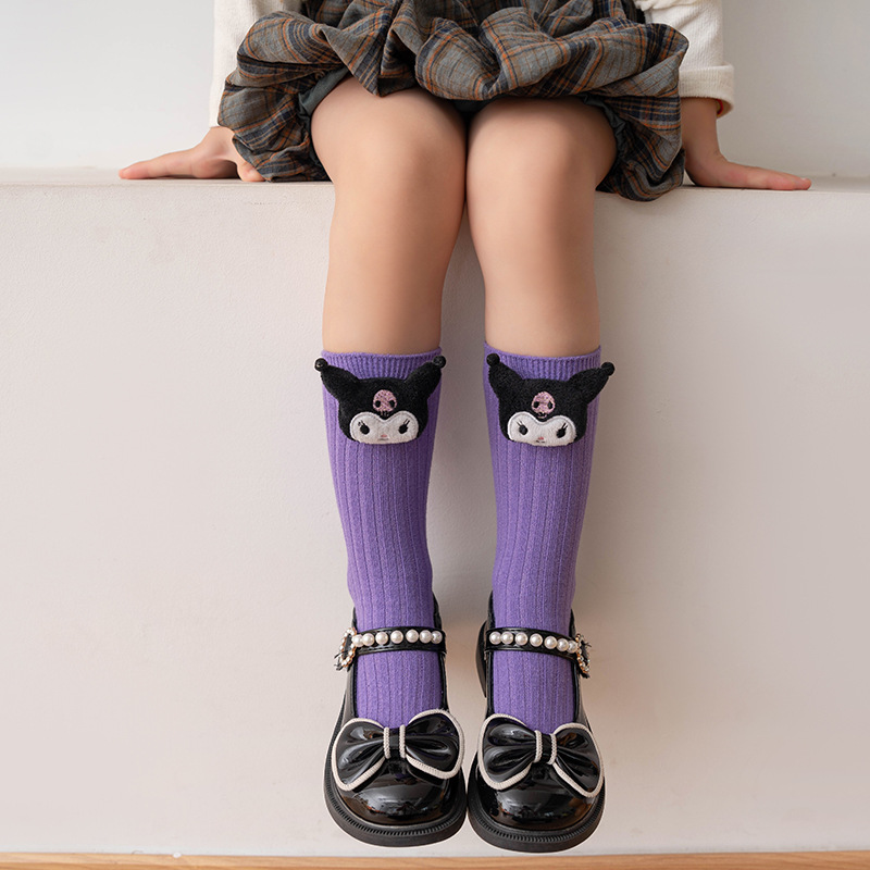 Picture of Children's cartoon socks boys and girls tube socks three-dimensional doll cute kulomi doll pile socks manufacturers wholesale