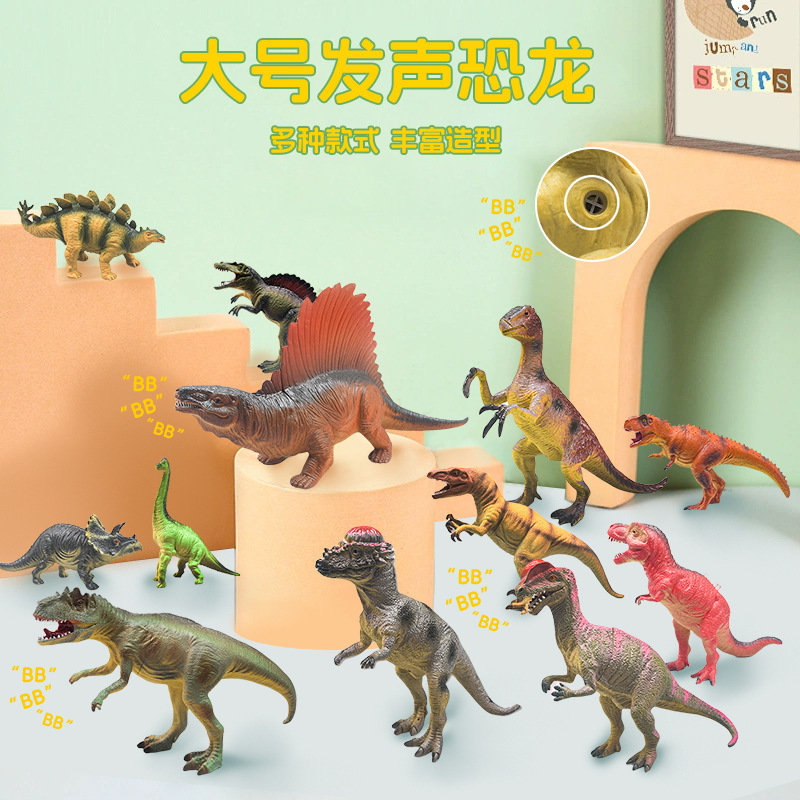 Picture of Dinosaur toy model simulation dinosaur model large sounding triceratops plastic boy dinosaur toy large