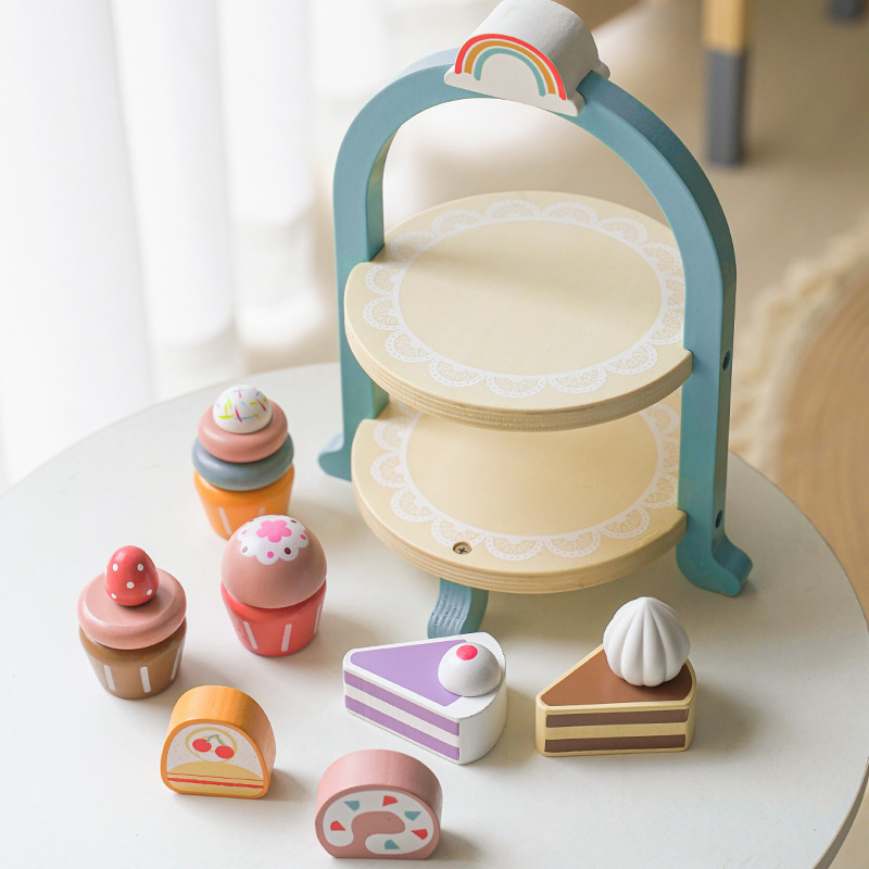 Picture of Wooden Family Royal Afternoon Tea Children's Dessert Exercise Baby's Social Ability Family Interactive Toys