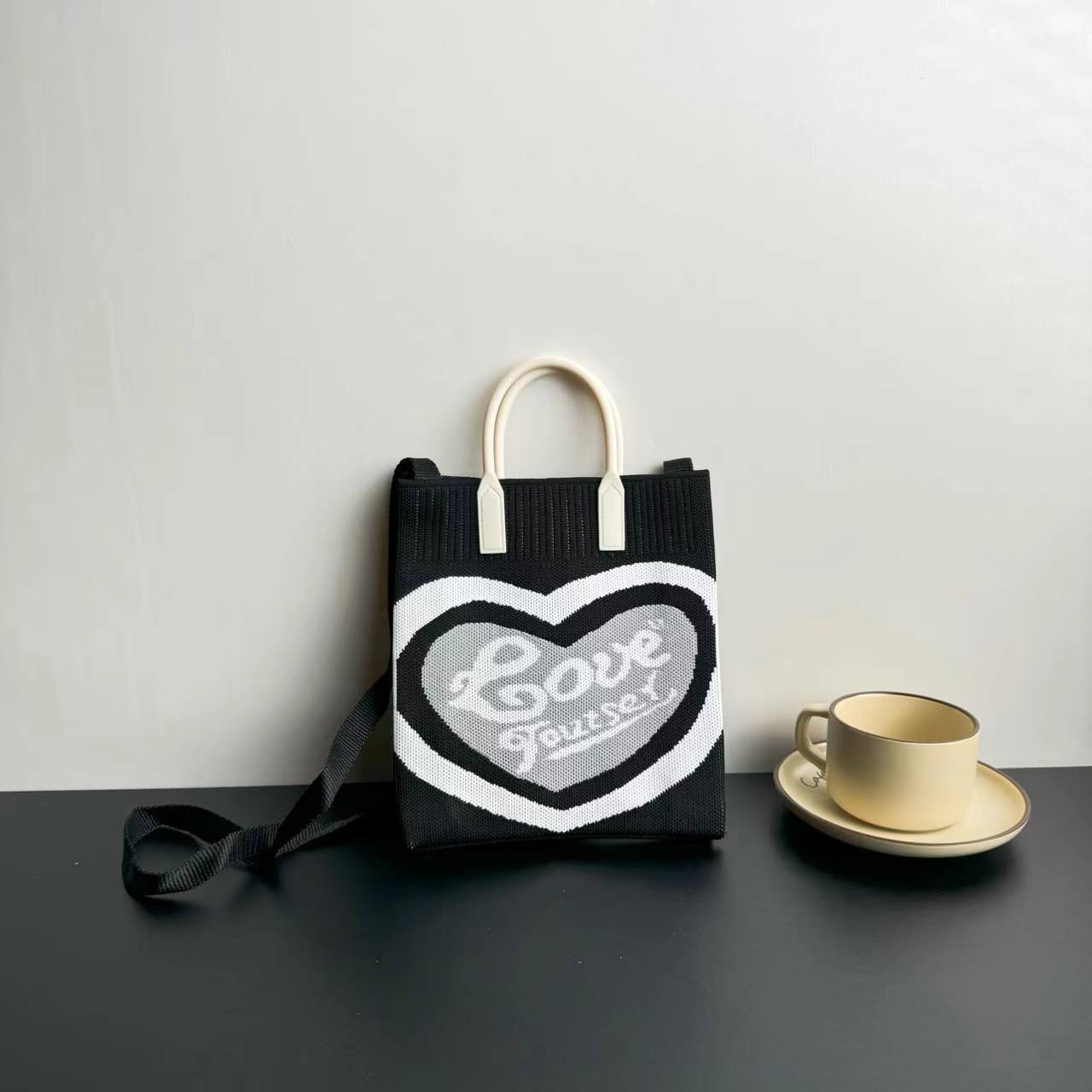 Picture of New Large Capacity Knitted Bag Advanced Sense Ins Mobile Phone Bag Niche Shoulder Crossbody Bag Cartoon Fashion Handbag