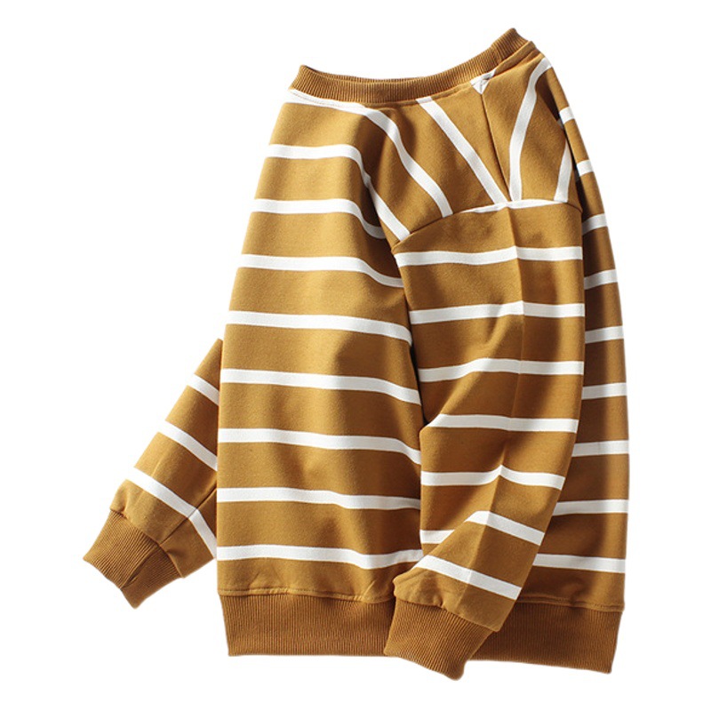 Spring and autumn Korean version of the new boys' sweater large children's terry striped long sleeve t base shirt children's sweater wholesale