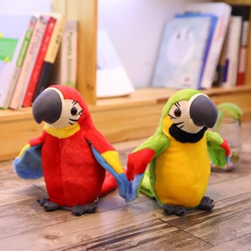 Picture of Cross-border new electric parrot toy tongue-learning singing wings moving and learning to speak repeat reading parrot doll wholesale