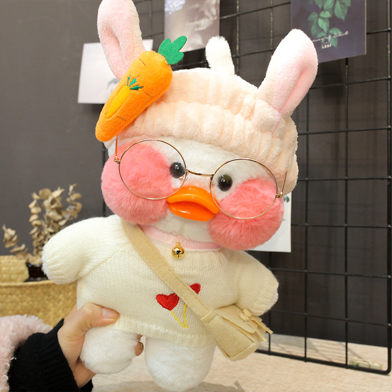 Picture of White ins Cyber Celebrity Hyaluronic Acid Duck Little Yellow Duck Plush Toy Hand Warming Pillow Doll Birthday Gift