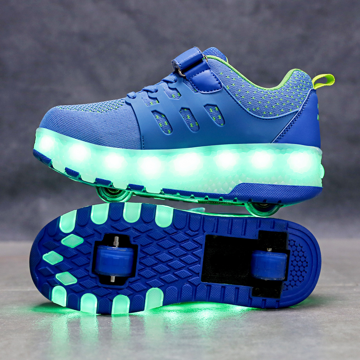 Picture of E-Commerce walking shoes boys and girls adult roller skating shoes ultra-light wheel shoes with switch LED light shoes