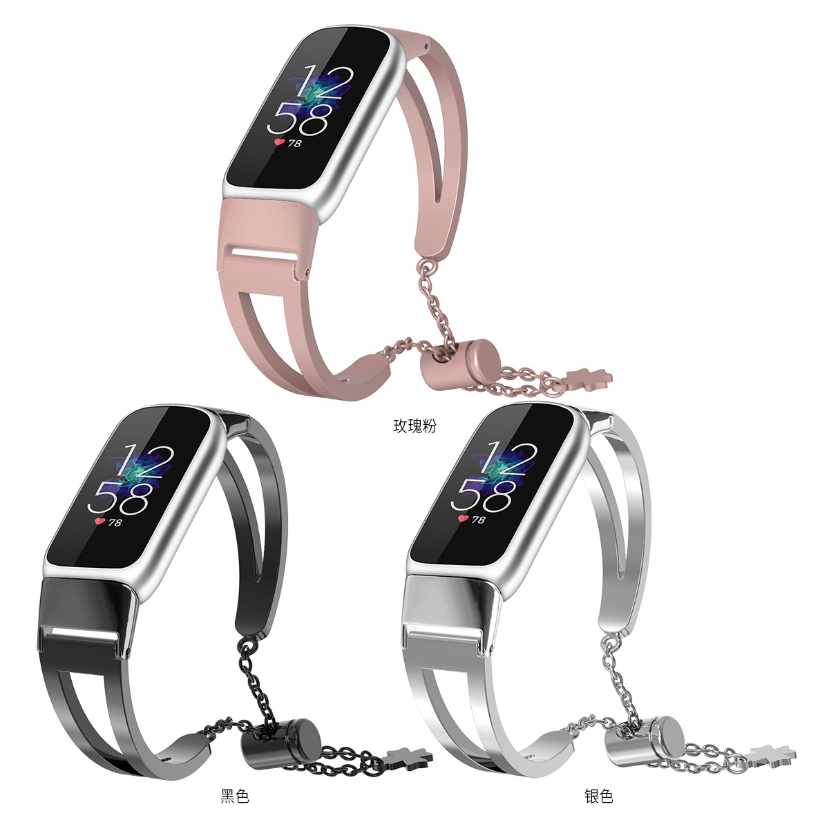 Picture of New Metal Smart Watch Band for Fitbit Luxe Alloy Bracelet Strap Steel Band Sports Wristband