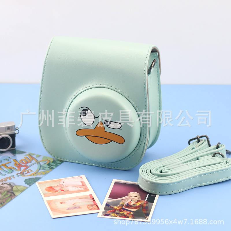 Picture of Angry Duckling Camera Bag Universal mini8/9 mini11 PU Camera Bag Solid Color Cartoon Camera Storage Bag