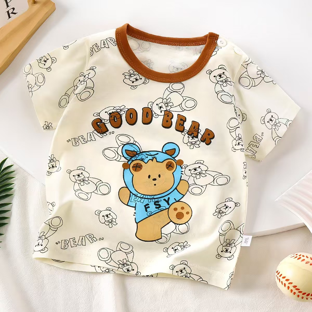 New cotton summer children's half sleeve round neck T-shirt short sleeve sports home clothing factory direct sales a generation of hair