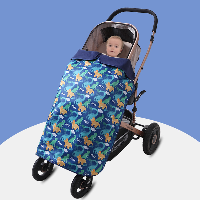 Picture of Autumn and Winter Baby Stroller Windshield Cover Blanket Strap Waist Stool Weatherproof Baby Blanket Thickened Warm Fleece