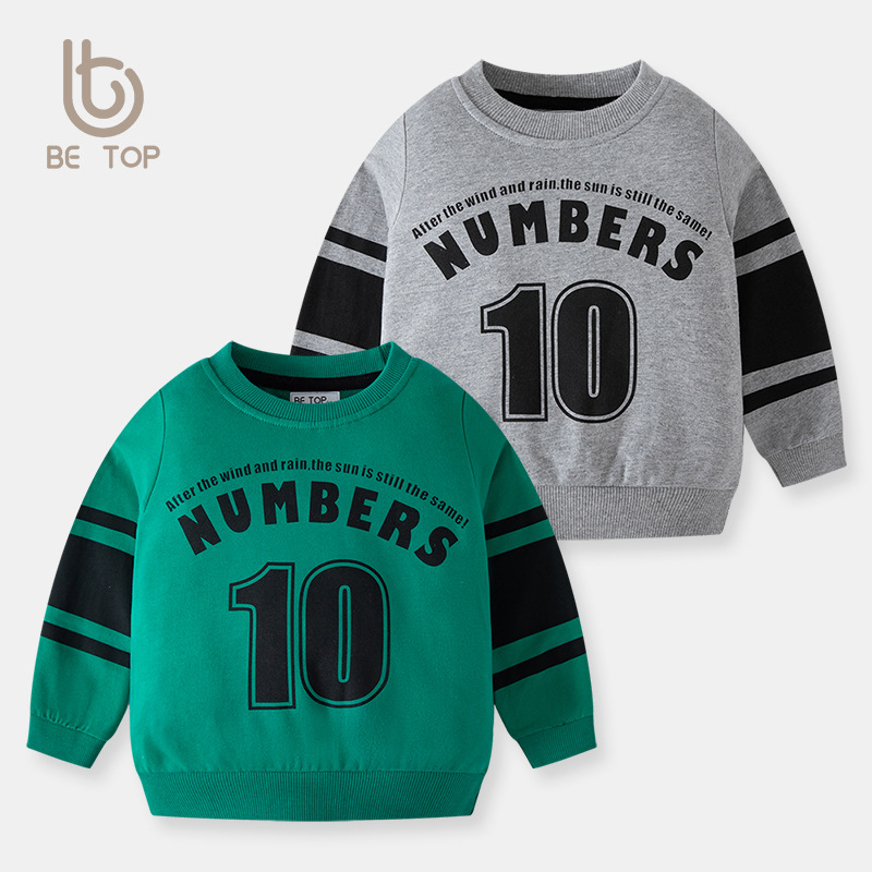 Picture of 2025 K-Style of Kidsren's Cartoon New Autumn and Winter Baby Sweatshirt Letters Boys Pure Cotton Pullover Dropshipping