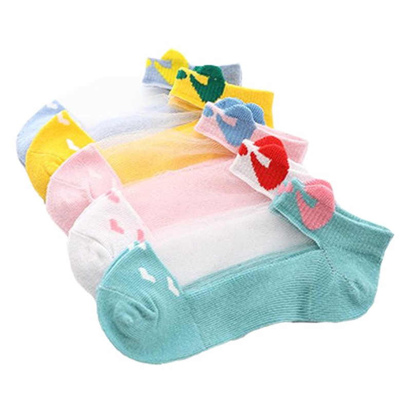 Boys' thin socks spring and summer thin cotton socks mesh card silk socks 1-12 years old girls baby mesh children's boat Socks