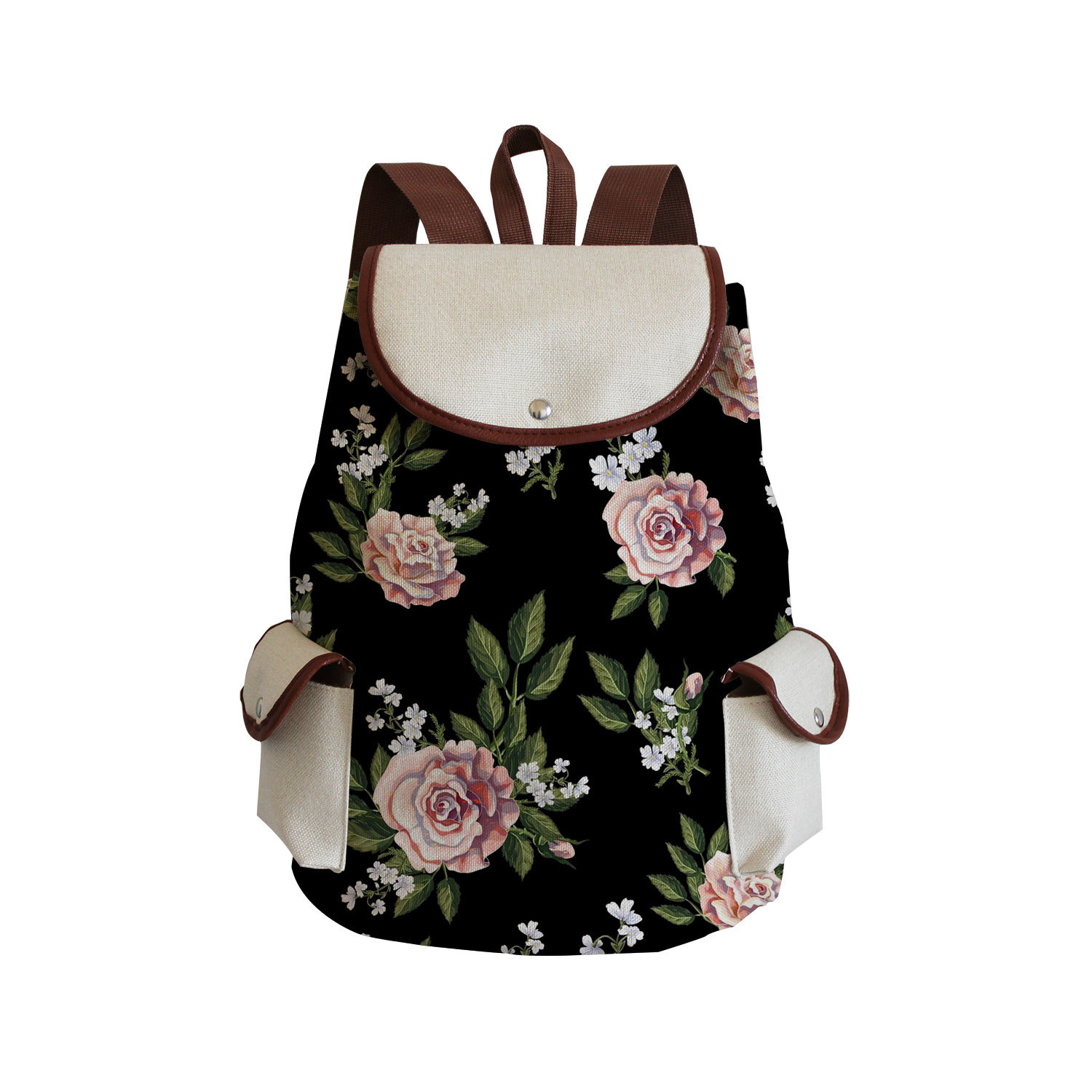 Picture of Factory direct plant flower printing bag large capacity campus students can print logo all-match classic backpack