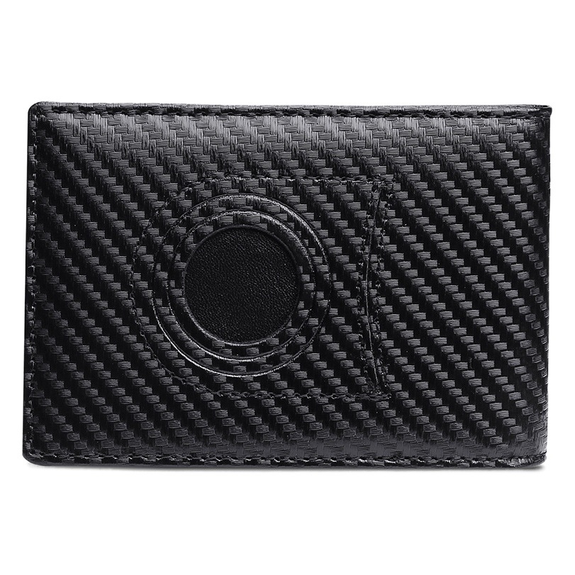 Amazon Anti-theft RFID Leather Wallet Airtag Apple Location Tracker Wallet Carbon Fiber Gold Clip Men