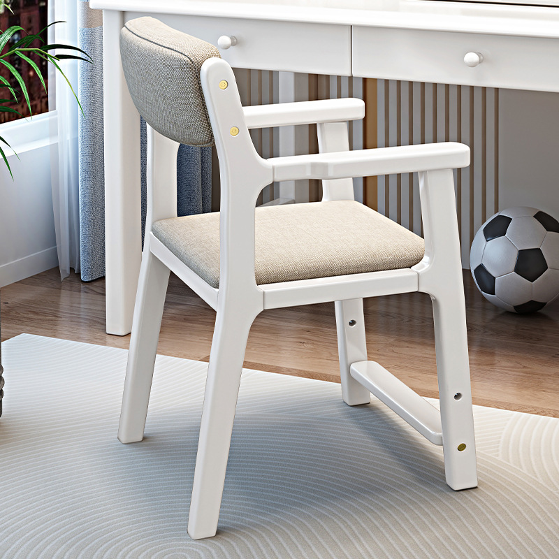 Picture of Solid Wood Chair Home Backrest Desk Chair Learning Chair Children Student Computer Writing Lift Chair with Armrest Dining Chair