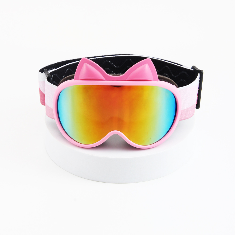 Picture of Big Children's Colorful Cute Rabbit Cat Ears Double Layer Anti-fog Children's Ski Goggles Outdoor Windproof Climbing Eye Glasses