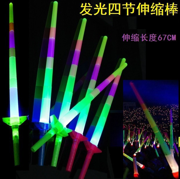 Picture of Large four-section luminous stick shrink stick luminous stick four-section retractable fluorescent stick night market children's toys wholesale