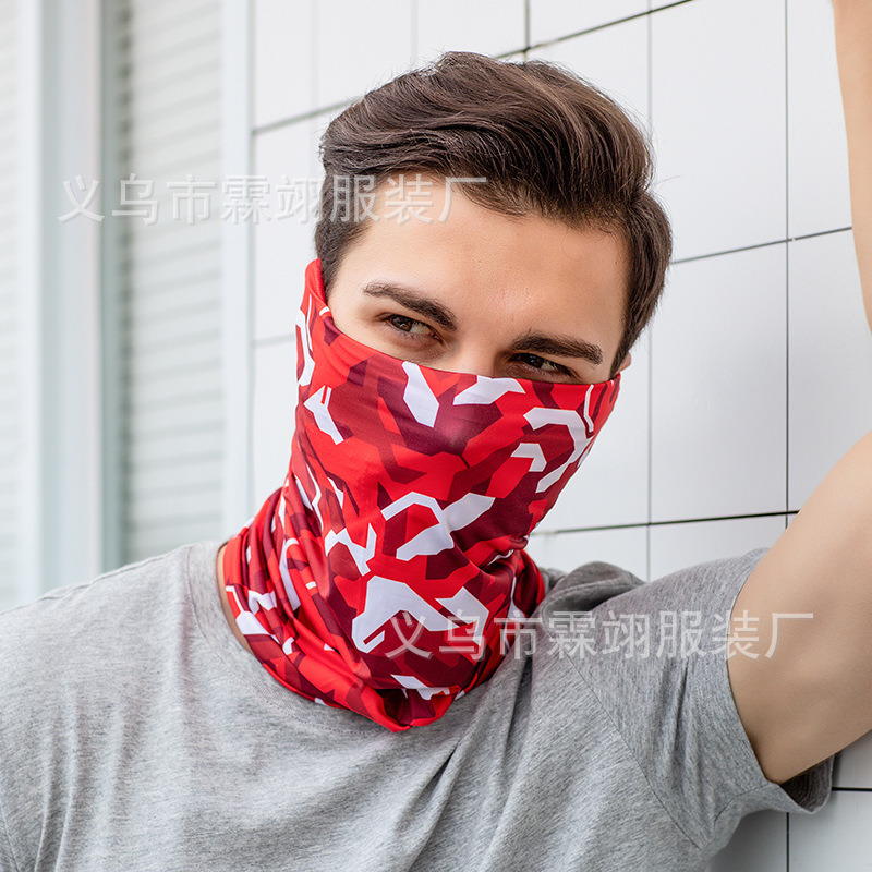 Picture of Sunscreen Mask Ice Silk Scarf Set Men's Headband Neck Protection Neck Summer Fishing Magic Riding Face Face Face Thin
