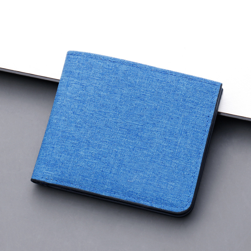 Picture of jolizeon Men's Short Wallet Canvas Multi-Card Holder Horizontal Denim Wallet Ultra-Thin Dollar Wallet
