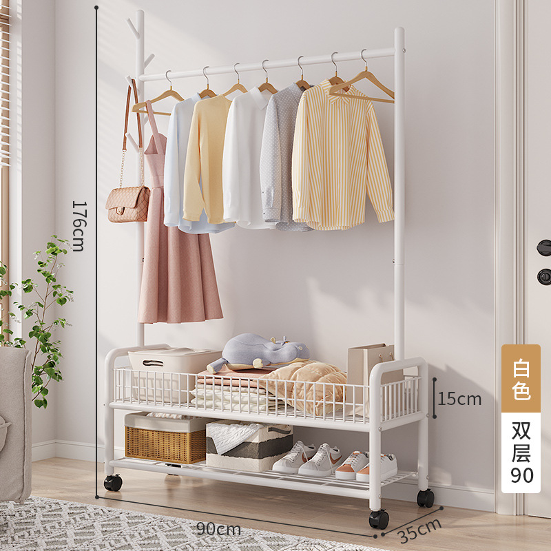 Picture of Simple clothes hanger floor folding indoor balcony bedroom clothes hanger indoor coat rack bedside clothes hanging artifact
