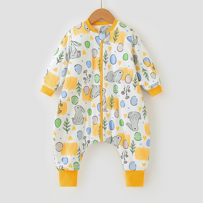 Picture of New Spring & Fall Infant Cotton One-Piece Harem Cartoon Double-Layer Split-Leg Sleeping Bag Split-Leg Baby Anti-Kick Home Children's Clothing