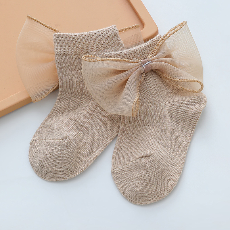 Picture of Baby Princess Socks Korean Fashion Girl Socks Children's Lace Socks Lace Bow Baby Cotton Socks Full Moon Photo