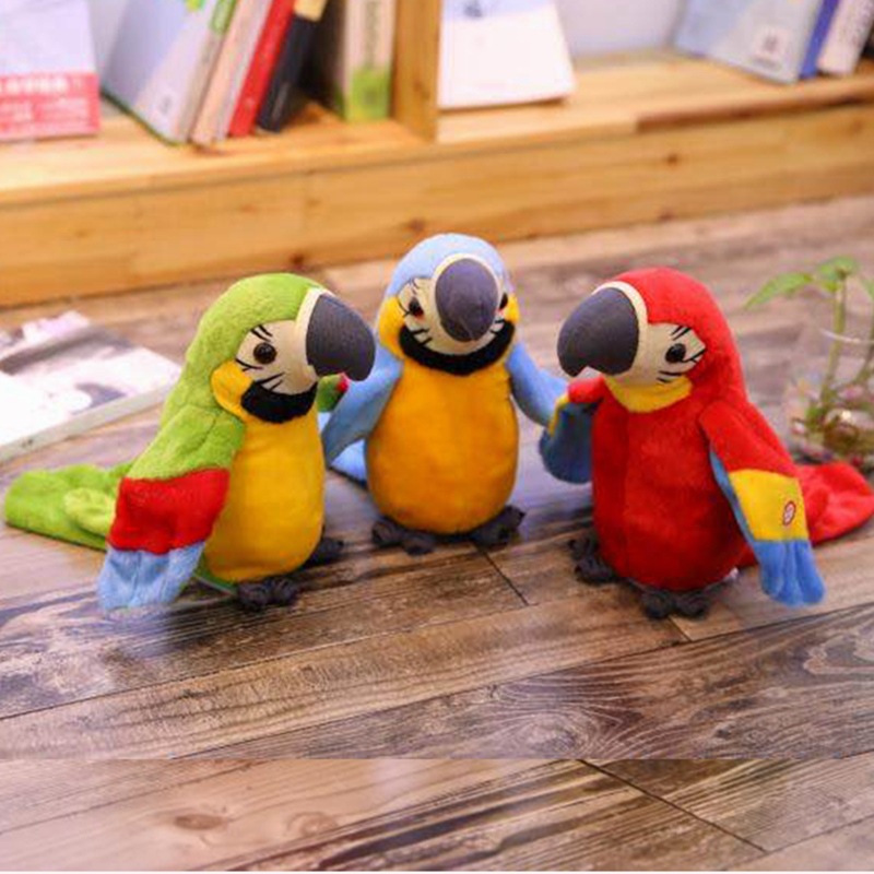 Cross-border new electric parrot toy tongue-learning singing wings moving and learning to speak repeat reading parrot doll wholesale