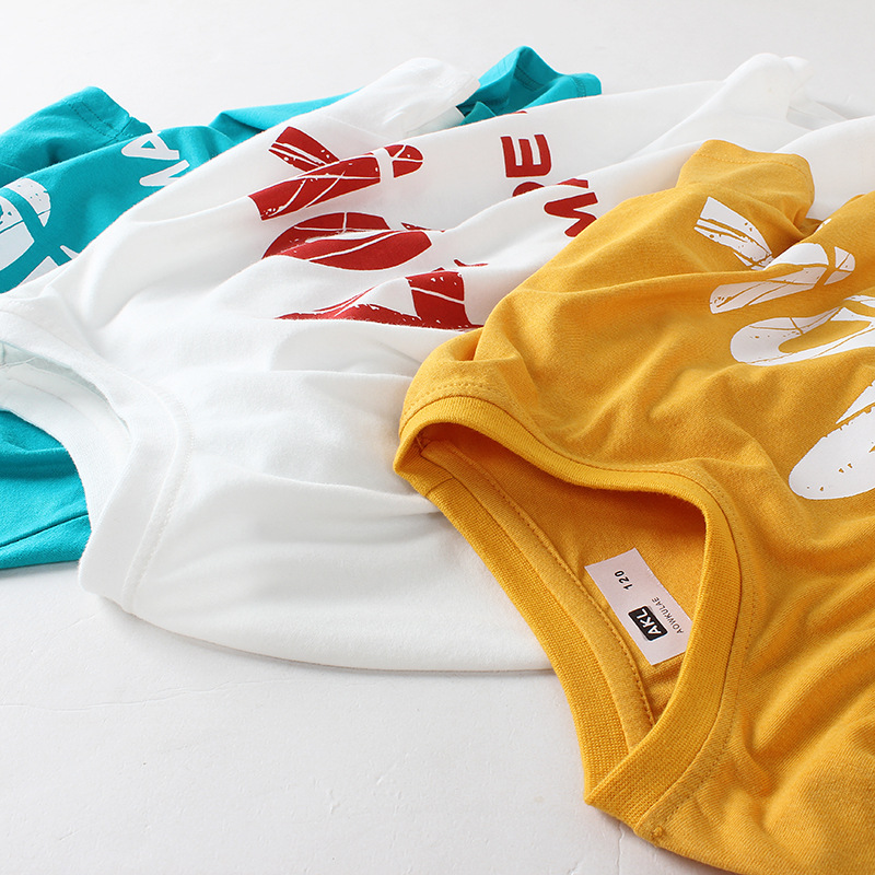 Picture of Children's clothing summer Korean children's clothing new boys short sleeve T-shirt boys cotton loose top children's short sleeve