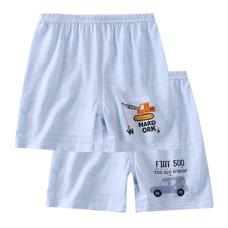 Picture of Slub cotton children's shorts summer baby boys and girls 100 cotton thin loose version 5 pants 2 pieces wholesale