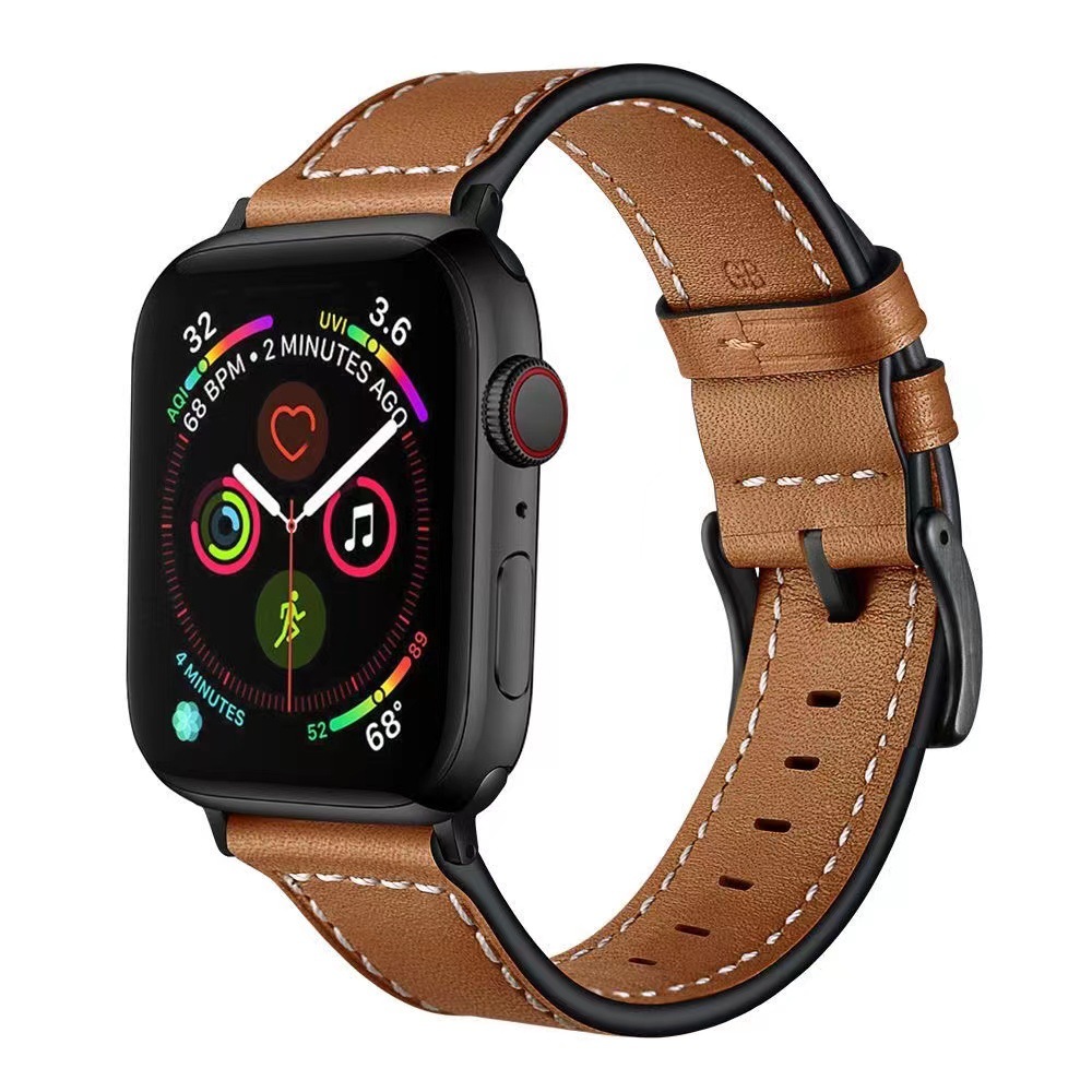 Picture of Suitable for Apple Watch S10/Ultra Watch Classic Car Line First Layer Cowhide Leather Strap
