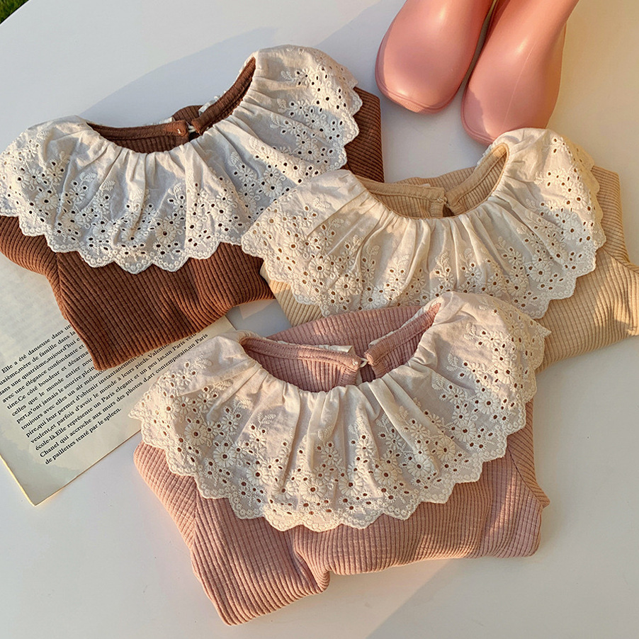 Girls' Bottoming Shirt Autumn and Winter New Style Fungus Collar Korean Style Medium and Large Kidsren's Thickeneded Mid-Collar Foreign Style Kidsren's Top Export