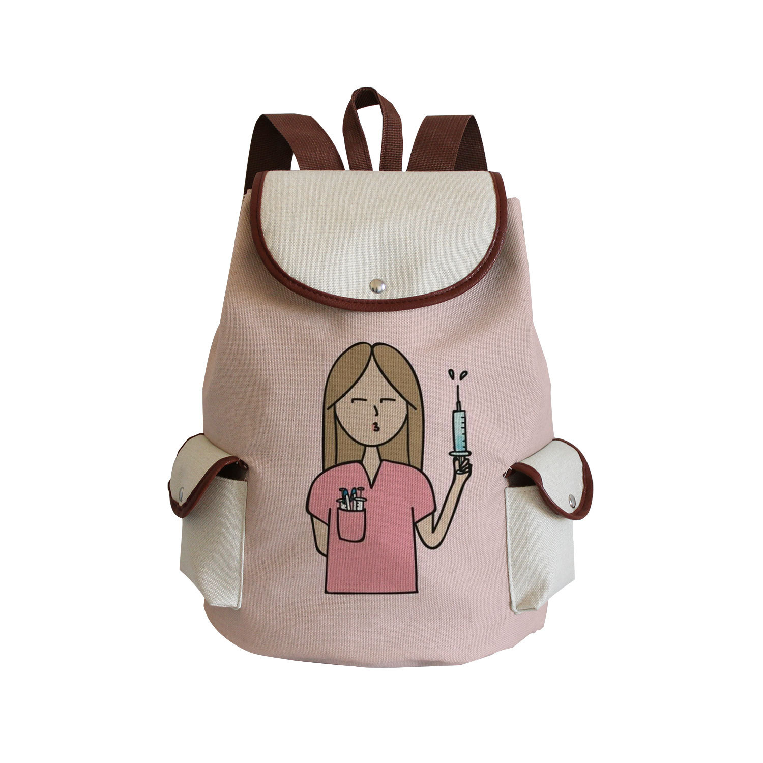Picture of Cross-border Nurse Printed Backpack Medical Printed Large Capacity Backpack Cartoon Pattern Student Schoolbag Wholesale
