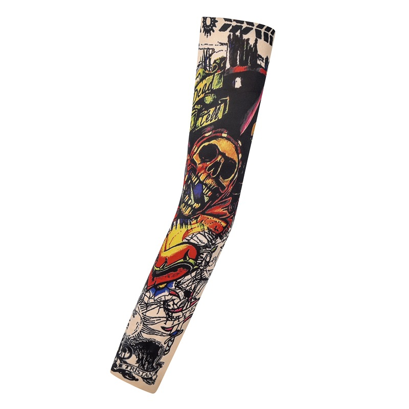 Picture of Outdoor Sleeve Tattoo Sleeve Seamless Men's and Women's Flower Arm Riding Sunscreen Sleeve Tattoo Arm Gifts