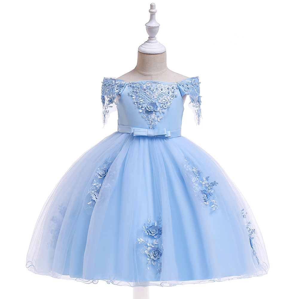 Picture of Factory Wholesale 2025 European and American New Mesh Host Catwalk Performance Princess Dress Flower Girl Girl Dress