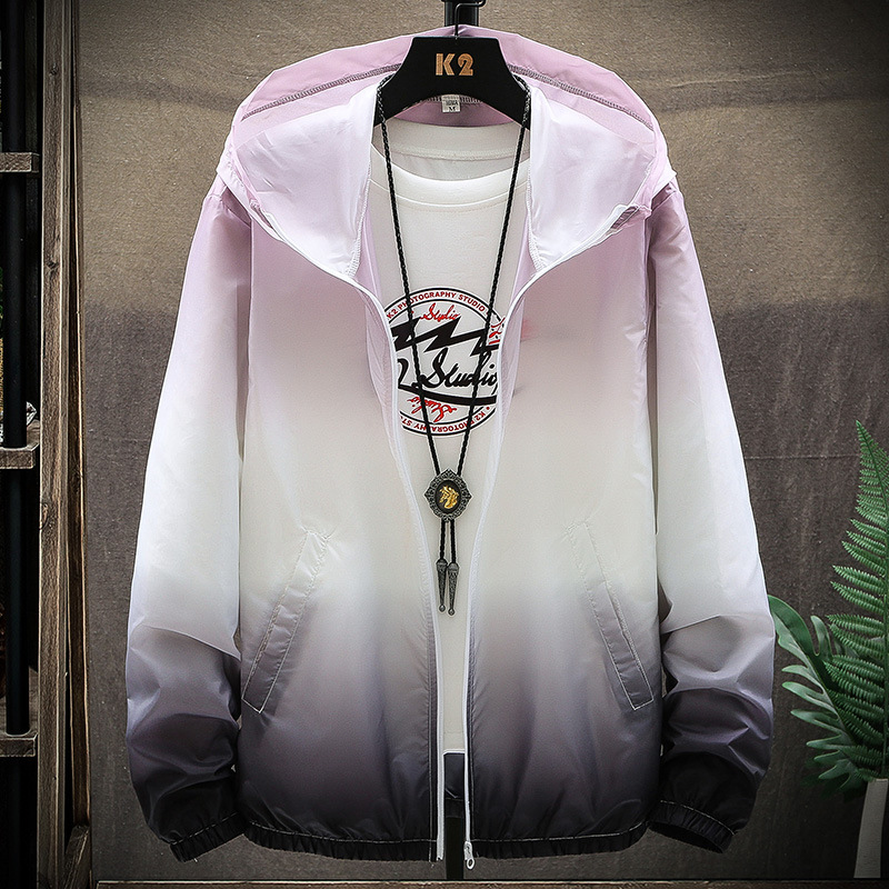 Picture of New summer sun protection clothing men's lightweight breathable hooded gradient skin clothing Outdoor Fishing Couple sun protection clothing women
