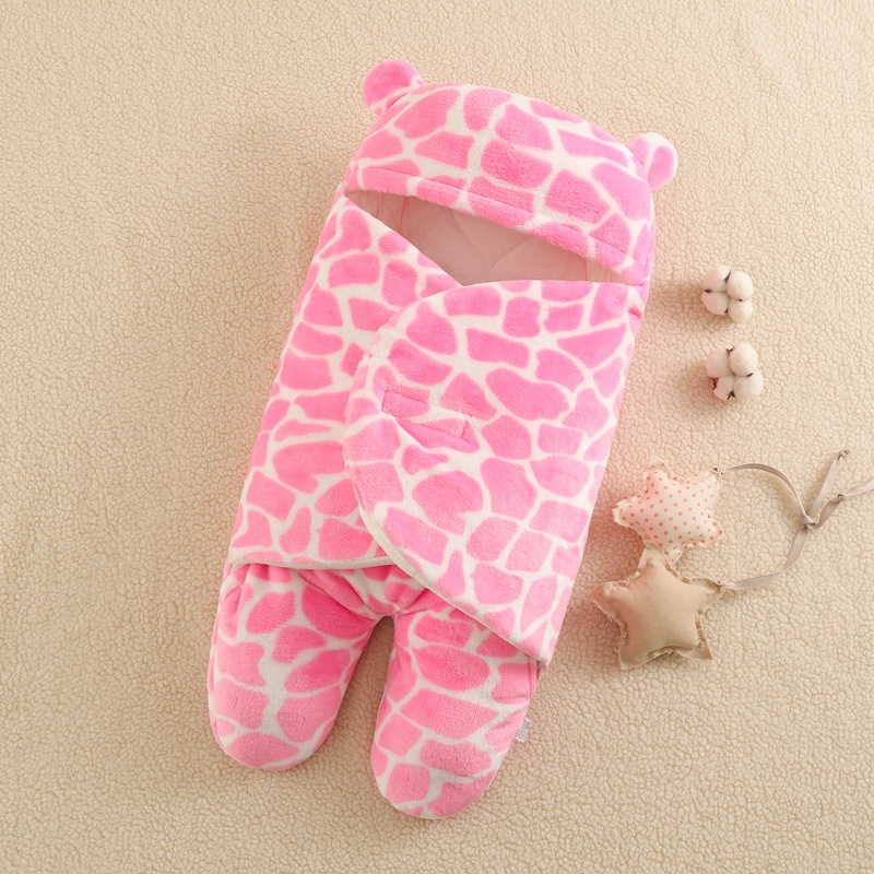 Picture of Baby Cushion Flannel Baby Sleeping Bag Thickened Split Leg Kick-proof Cushion Baby Bag Autumn and Winter Newborn Swaddle Bag