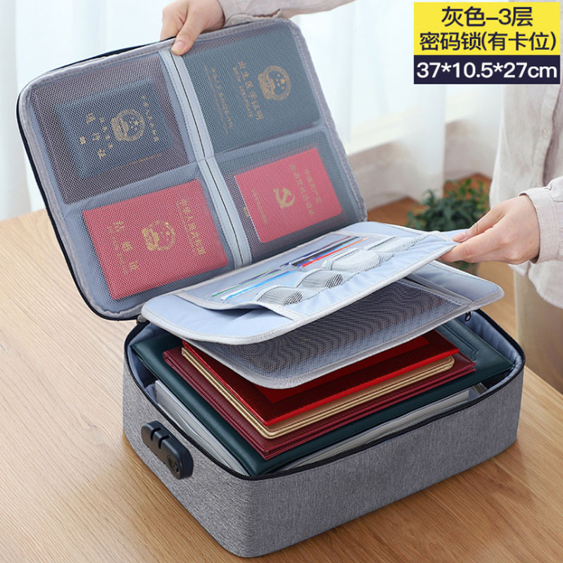 Picture of Certificate storage bag box household multi-functional household register document card holder certificate organizing box bag artifact
