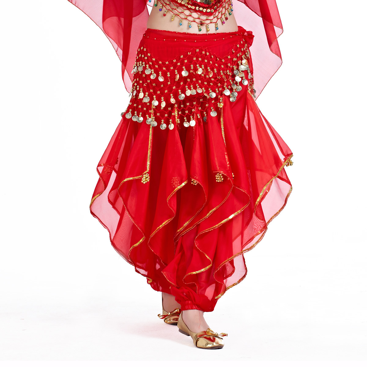 Picture of Belly Dance Clothing Chiffon Lantern Pants Dance Performance Underwear Swivel Pants Halloween Decorative Pants Tribal Dance Pants