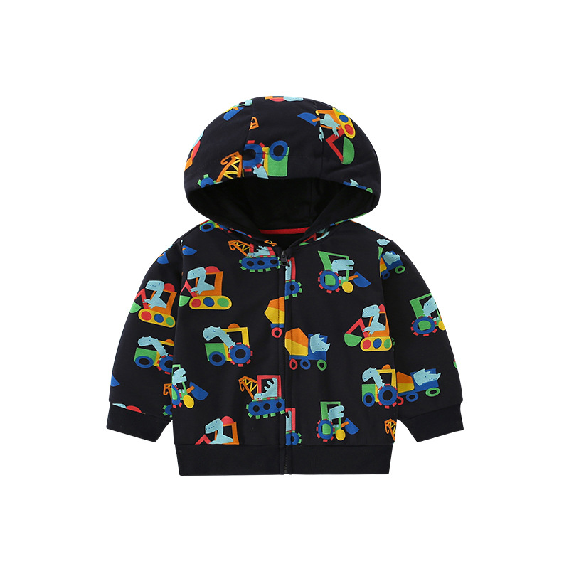 Picture of malwee children's spring and autumn coat European and American children's boy hooded zipper shirt men's children's clothing western style top