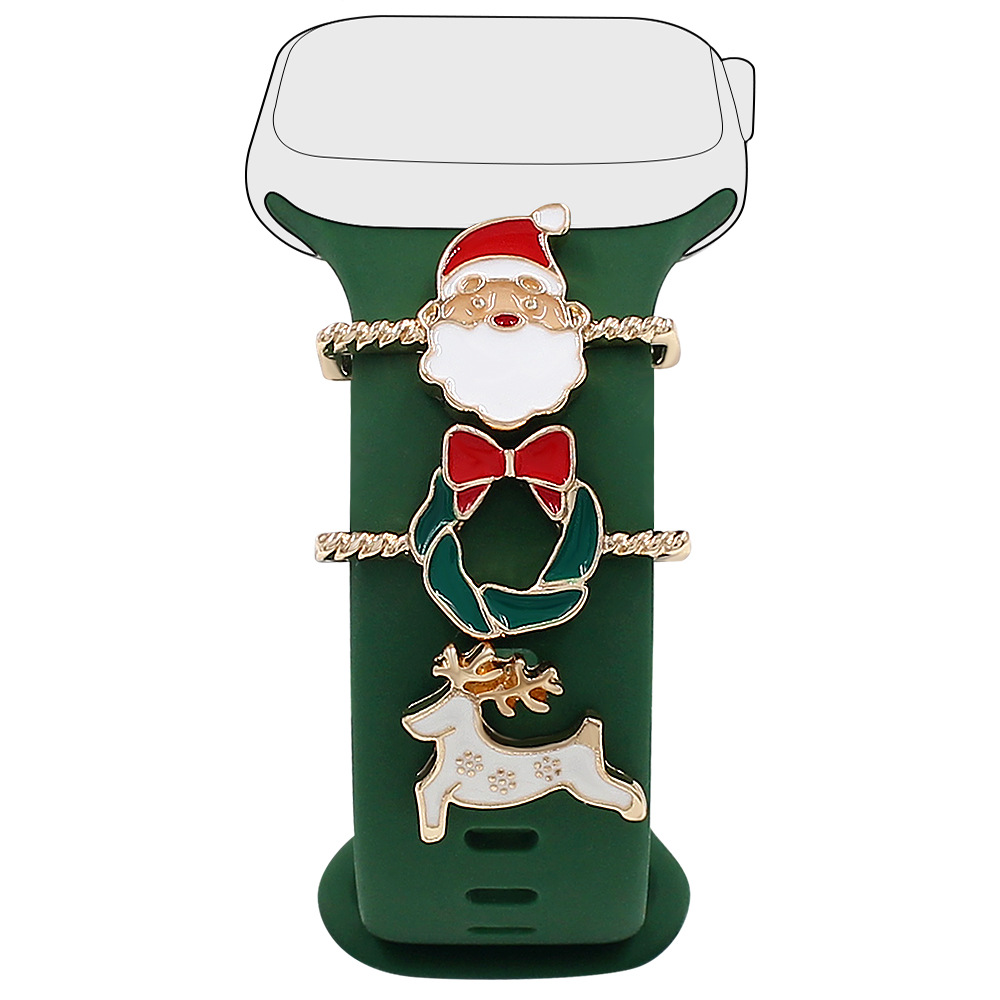 Picture of For Apple Watch Strap Decorative Ring Apple Watch Universal Silicone Strap Christmas Oil Drop Decoration
