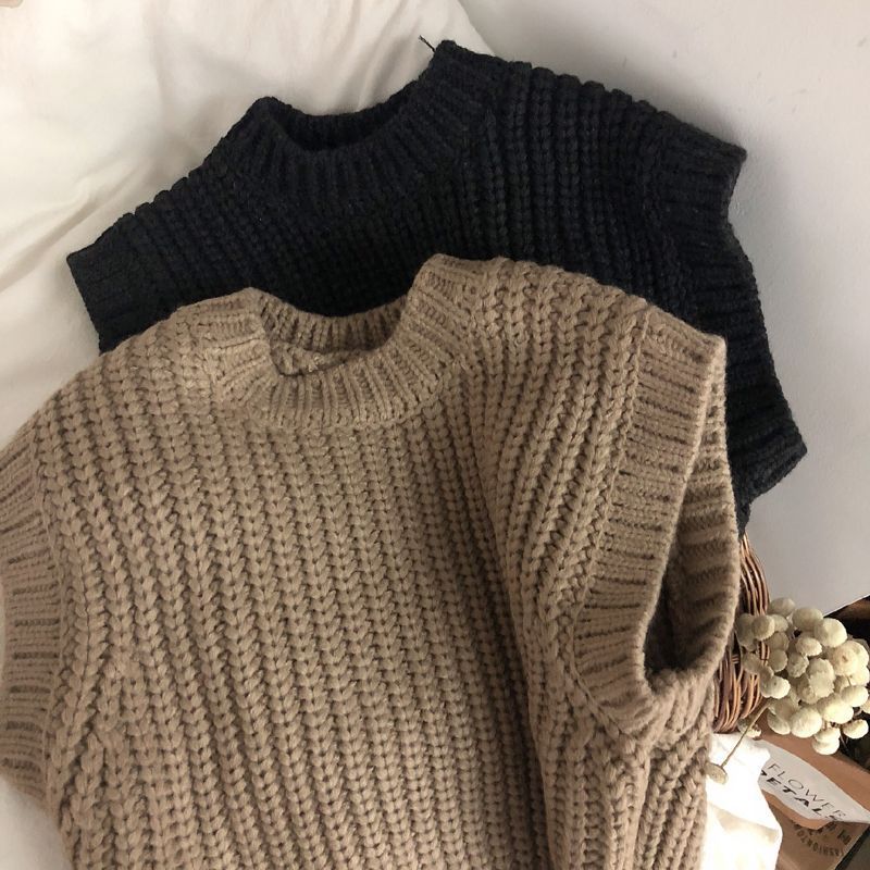 Picture of Artistic Mori South Korea children's thick stripe thickened wool vest pullover sweater boys and girls sleeveless vest fashion